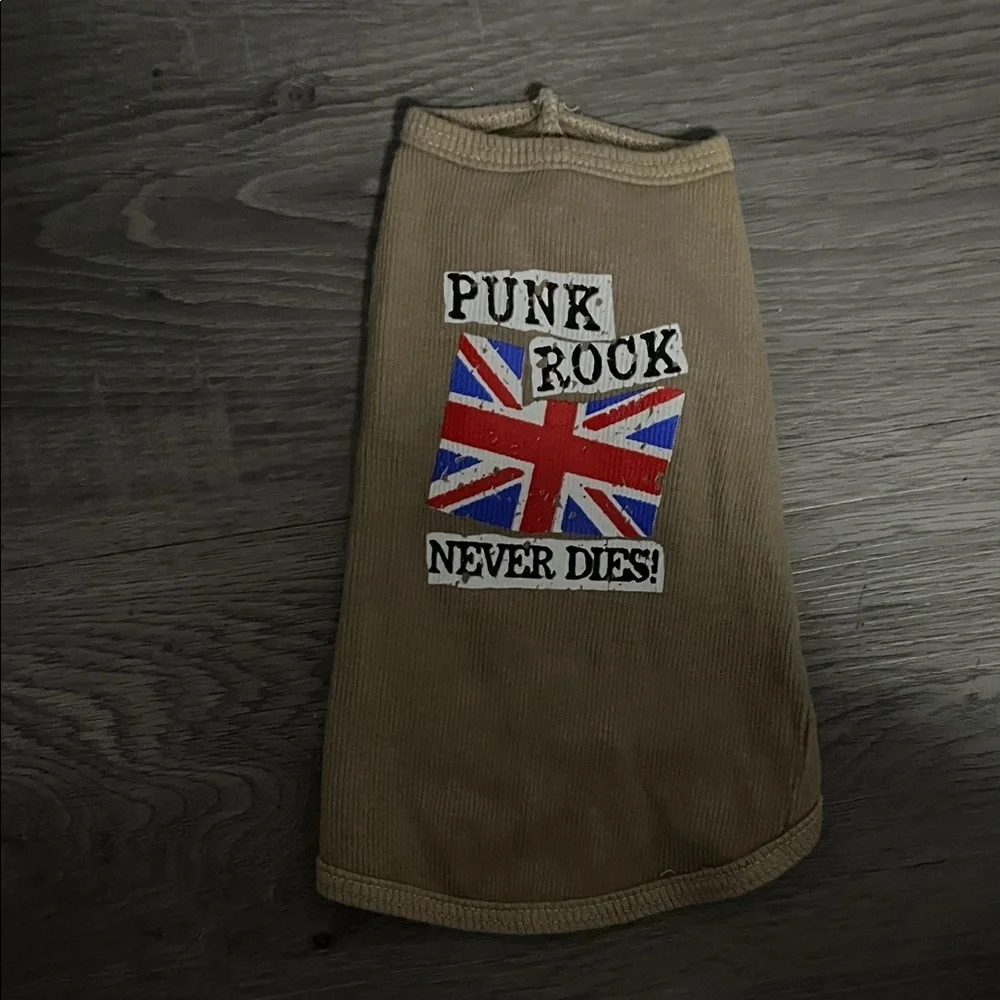 Punk Rock Tan tank with Union Jack Design